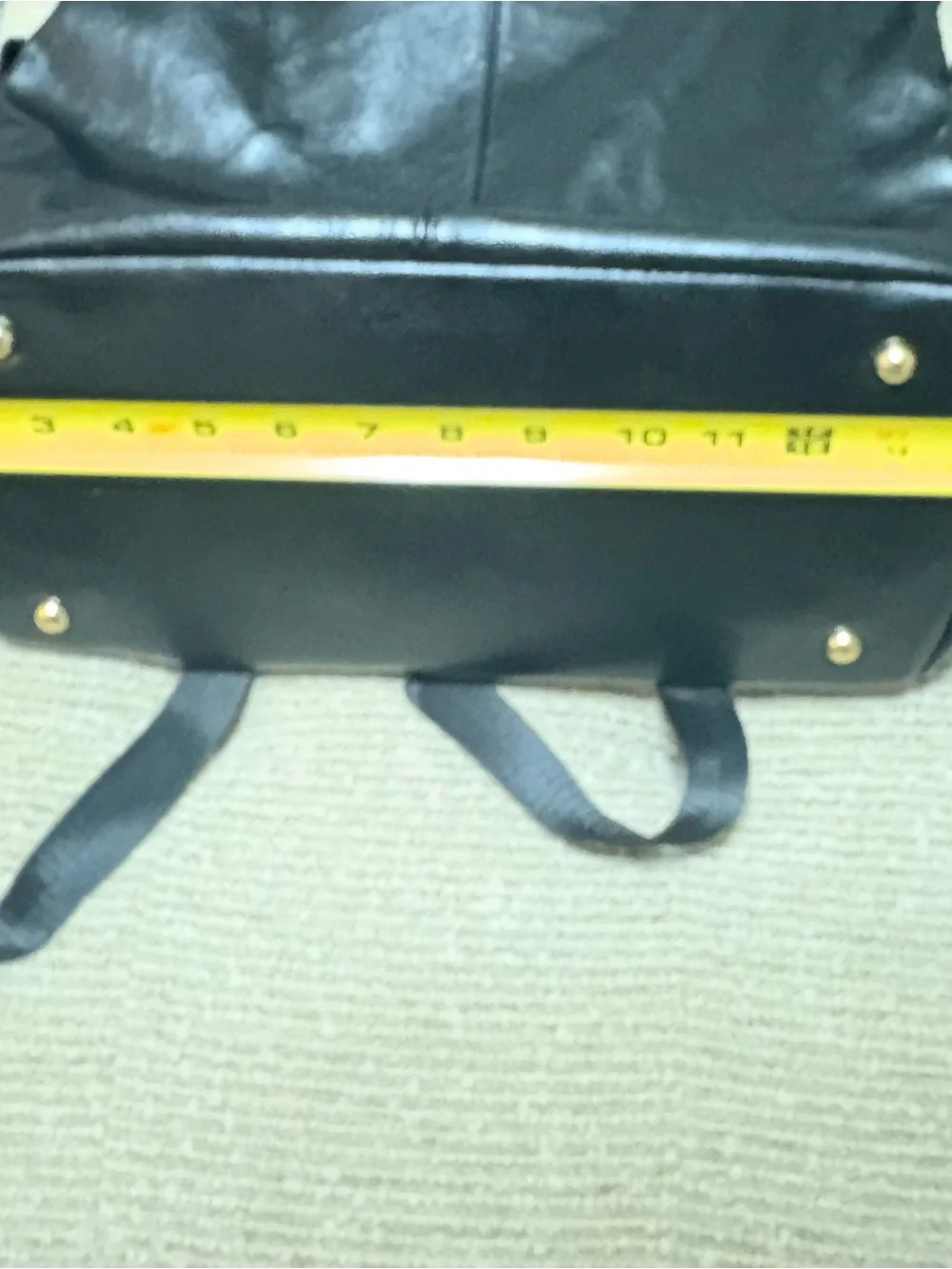 Black Pleather Backpack